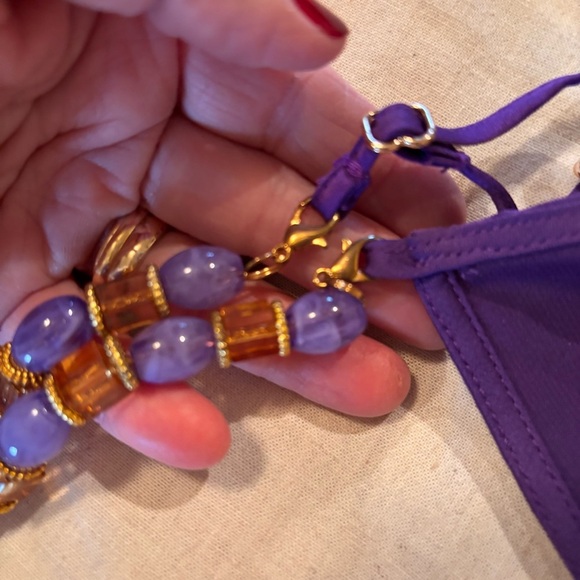 NWT Gianni Bini x DANNIJO Viv Satin Beaded Strap Maxi Slip Dress in Royal, Large - Picture 11 of 13